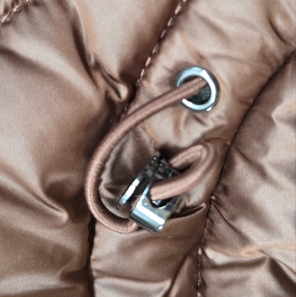 NWT Laundry by Shelli Segal puffer jacket with hood in cognac size medium - Picture 10 of 16
